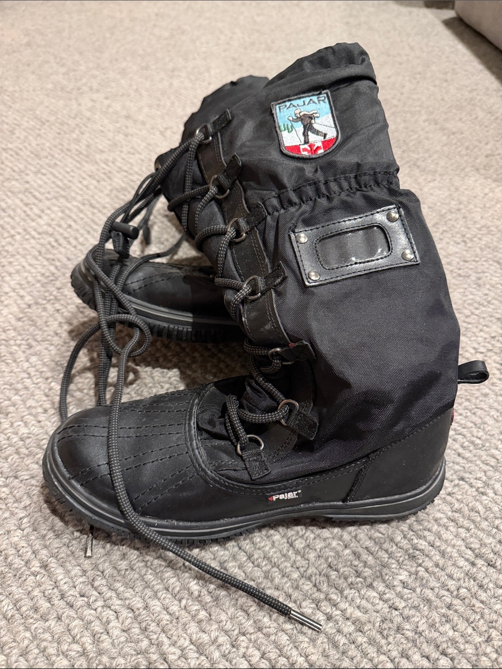 Pair women’s black lace up boots